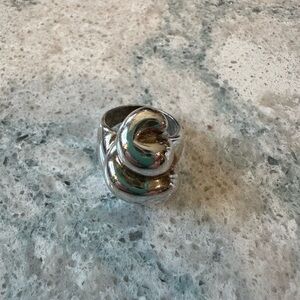 MEXICANA Polished Silver Sculptural Knot Ring